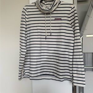 Vineyard Vines Navy and White Striped Turtleneck